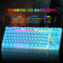 Gaming Keyboard and Mouse Combo, 88 Keys Compact Rainbow Backlit Mechanical Touch Keyboard, RGB Backlit 6400 DPI Lightweight Gaming Mouse with Honeycomb Case for Windows PC Gamers (Blue) - Evallys.com # #