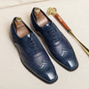 British Men's Low-top Lace-up Pointed Leather Shoes - Evallys.com