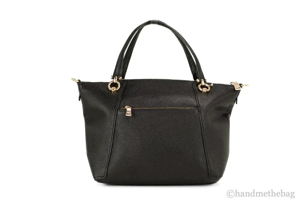 Coach Kacey Black Leather Top Zip Satchel Crossbody Bag - Evallys.com # #