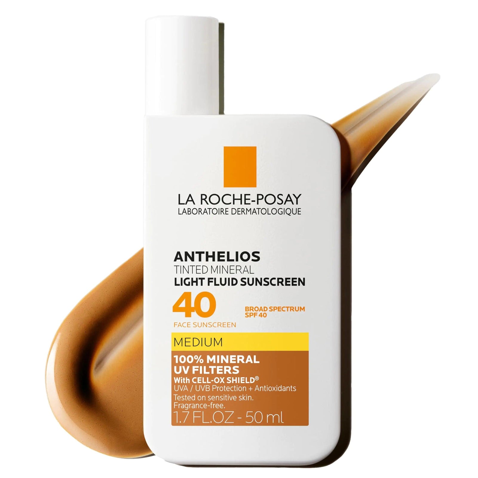 La Roche-Posay Anthelios Tinted Sunscreen SPF 40+ | Broad Spectrum SPF + Antioxidants | Titanium Dioxide & Zinc Oxide Sunscreen | 4 Flexible Shades With No White Cast | Oil Free & Oxybenzone Free 1.7 Fl Oz (Pack of 1) - Evallys.com # #