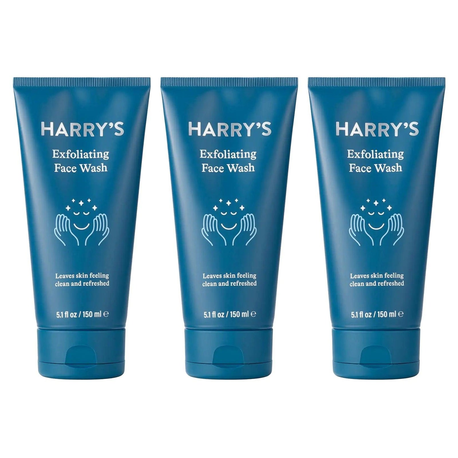 Harry's Face Wash for Men, Gentle Formula with Volanic Rock Natural Exfoliant, Dermatologist Tested, 5.1 Fl. Oz, Pack of 3 - Evallys.com # #