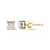 10K Yellow Gold 5/8 Cttw Princess Cut Diamond 4-Prong Solitaire Stud Earrings (J-K Color, I2-I3 Clarity) - Evallys.com # #