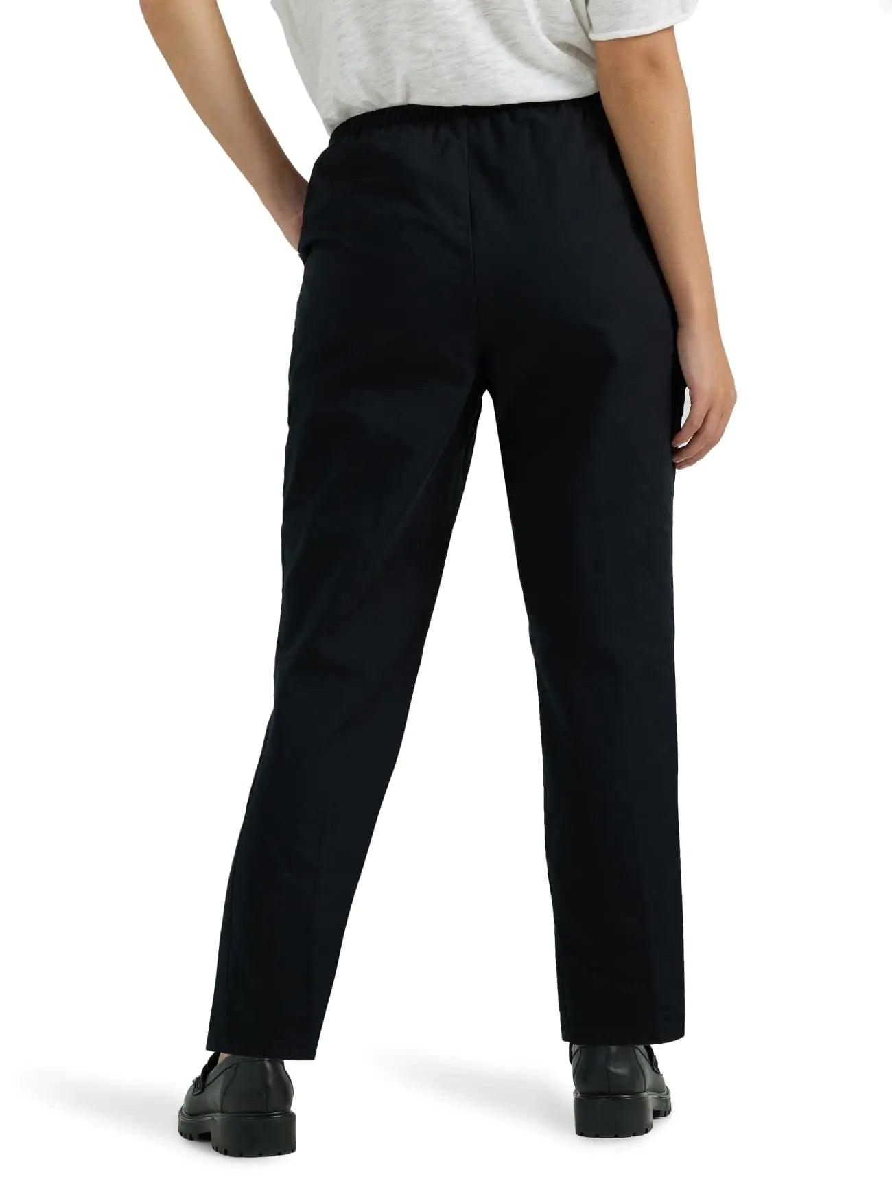 Chic Classic Collection Womens Cotton Pull-On Pant With Elastic Waist 16 Black Twill - Evallys.com # #