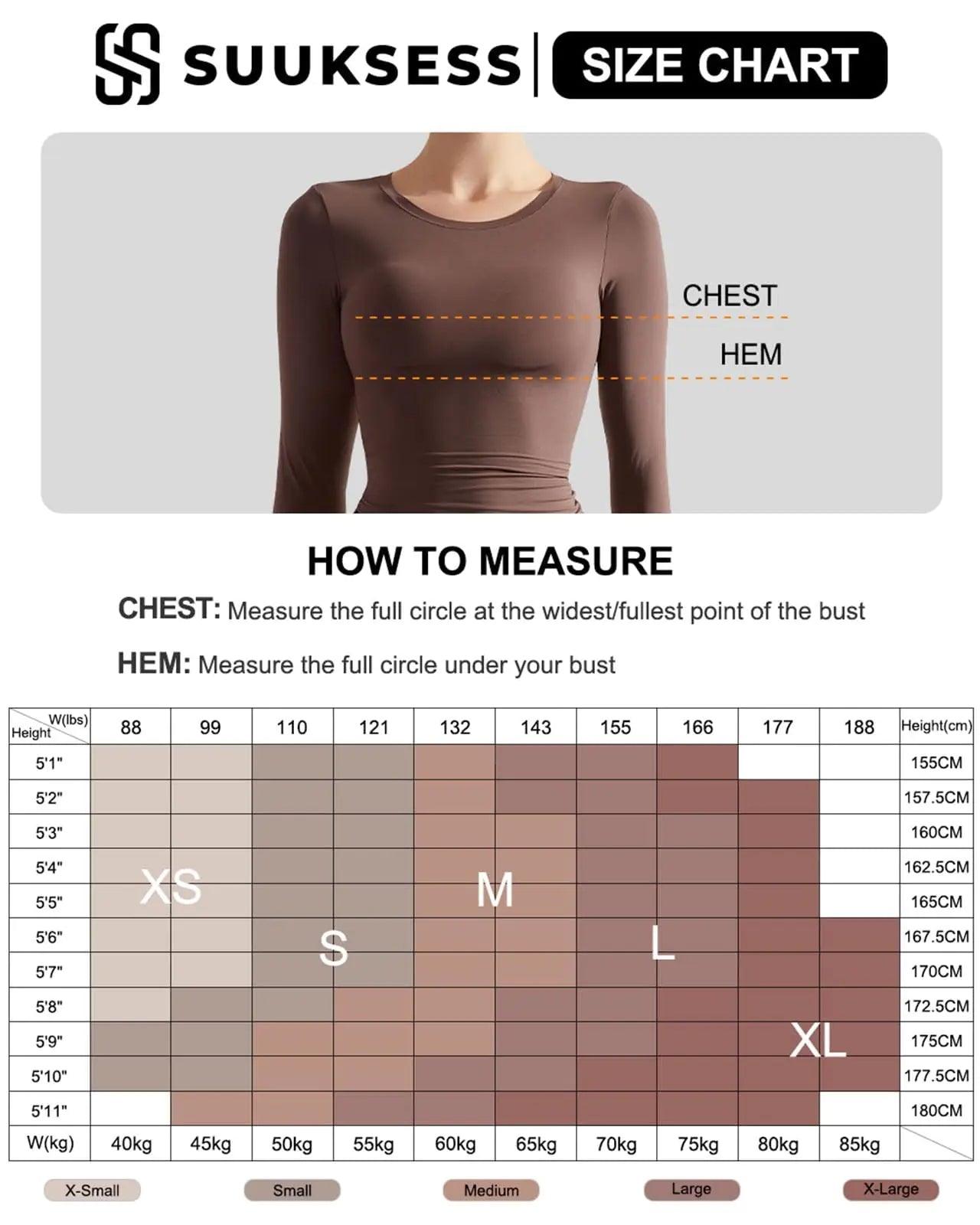 SUUKSESS Women Double Lined Fitted Basic T Shirts Crew Neck Long Sleeve Crop Top X-Small Lilac - Evallys.com # #