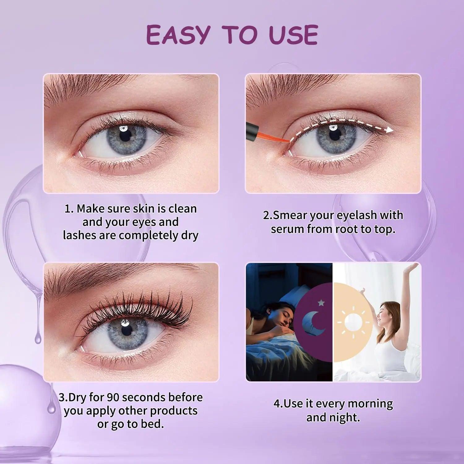 Advanced Eyelash Growth Serum with Natural Formula,Enhancement Lash Booster for Longer Fuller and Thicker Lash Enhancing Serum 5ml Pink - Evallys.com # #