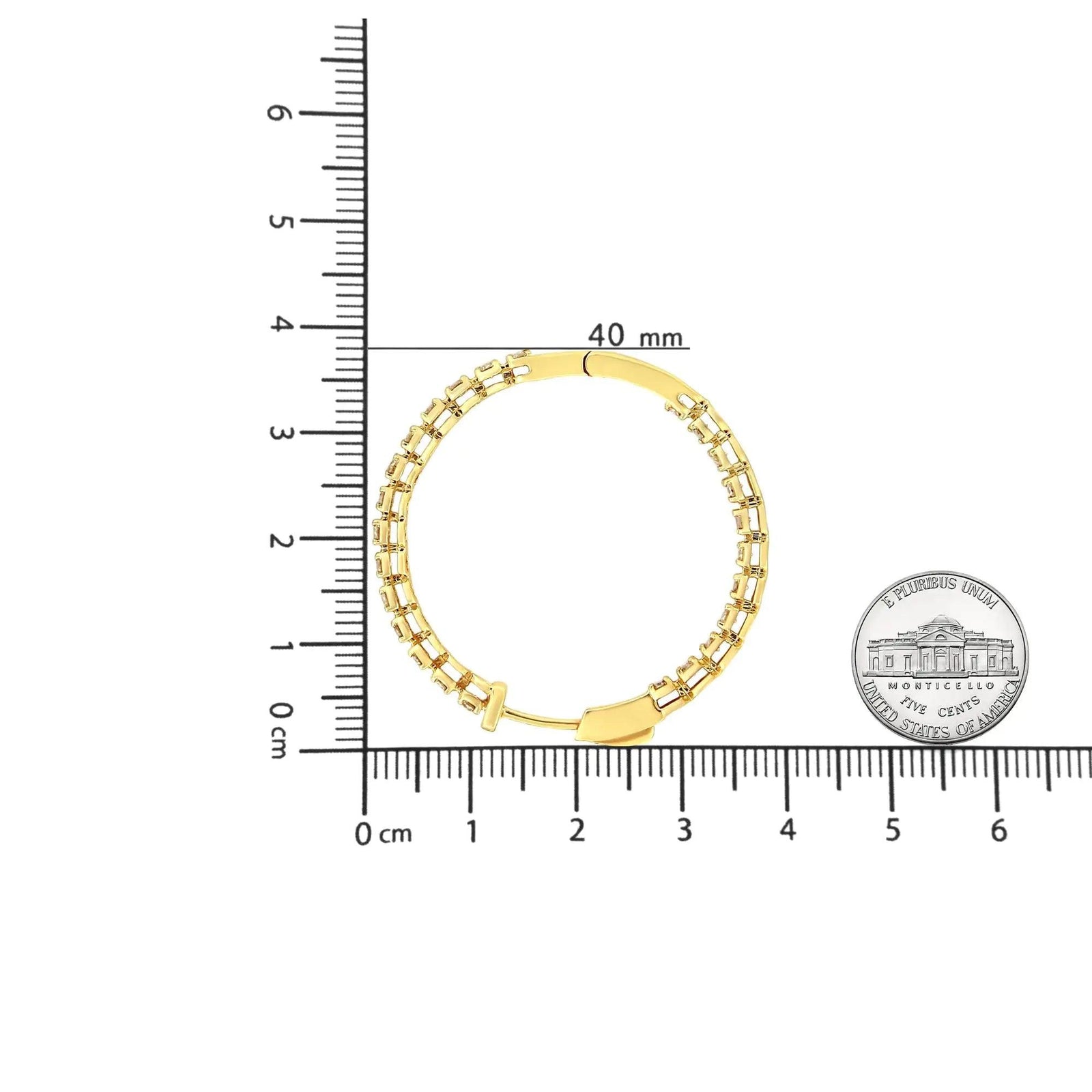 10K Yellow Gold Plated .925 Sterling Silver 3.00 Cttw Diamond Inside Out Hoop Earrings (K-L Color, I1-I2 Clarity) - Evallys.com # #