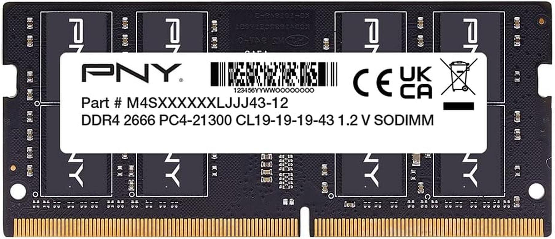 PNY Performance 8GB DDR4 DRAM 2666Mhz (PC4-21300) CL19 (Compatible with 2400Mhz or 2133Mhz) 1.2V Notebook/Laptop (SODIMM) Computer Memory RAM – MN8GSD42666 - Evallys.com # #