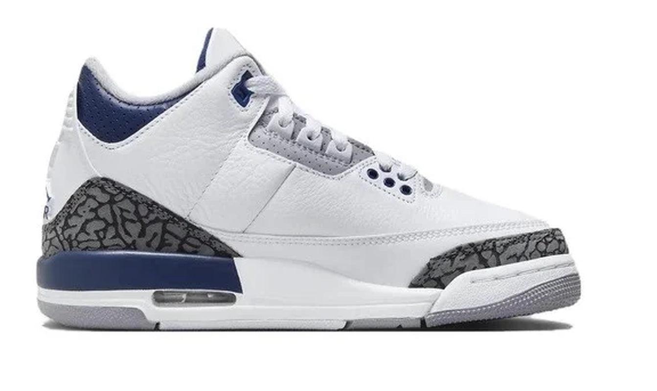 Big Kid'S Jordan 3 Retro White/Midnight Navy (DM0967 140) - 4 - Evallys.com # #