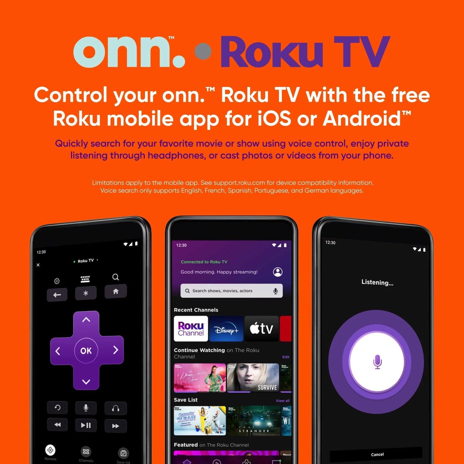 Onn. 50” Class 4K UHD (2160P) LED Roku Smart Television HDR (100012585) - Evallys.com # #
