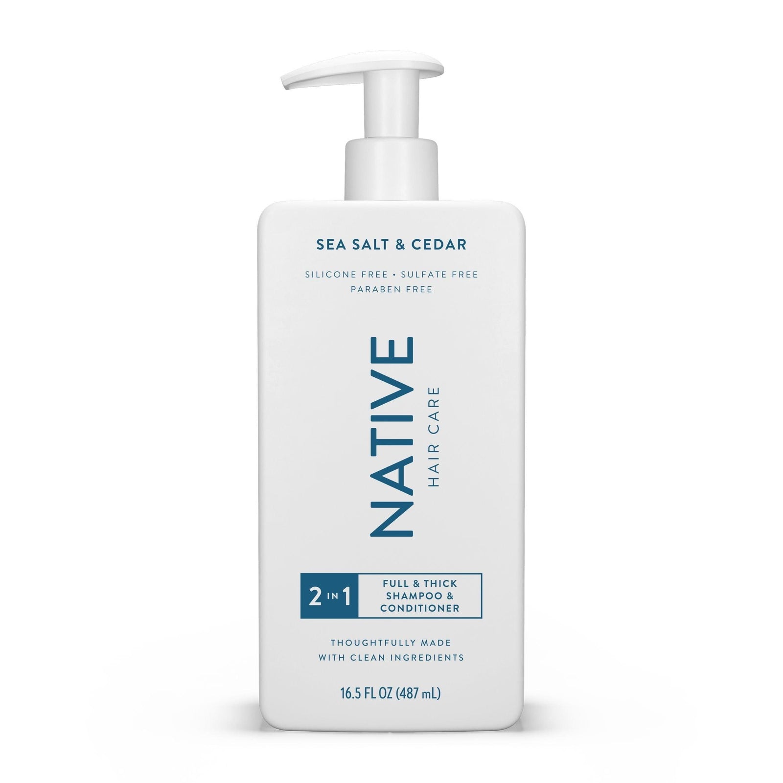 Native Full & Thick 2-In-1 Shampoo & Conditioner, Sea Salt & Cedar, Sulfate & Paraben Free, 16.5 Oz - Evallys.com # #