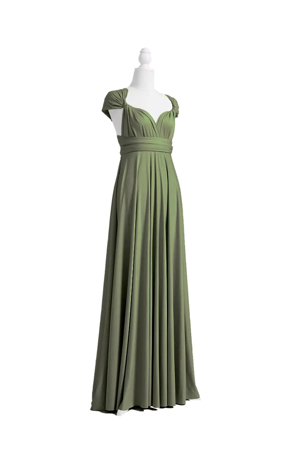 72styles Infinity Dress with Bandeau, Convertible Bridesmaid Dress, Long, Plus Size, Multi-Way Dress, Twist Wrap Dress One Size Plus Olive Green - Evallys.com # #