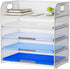 Marbrasse 2 Pack Desk Organizer with Handle, 5 Tier Paper Organizer Letter Tray Organizer, Mesh Desk File Organizer for Office, School and Home - Evallys.com # #