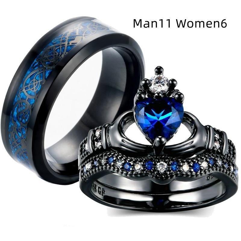 Crown love sapphire female ring - Evallys.com # #