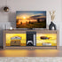 Bestier TV Stand for Tvs up to 70", Console Table with RGB LED Lights and Storage Cabinet, Pinewood - Evallys.com # #