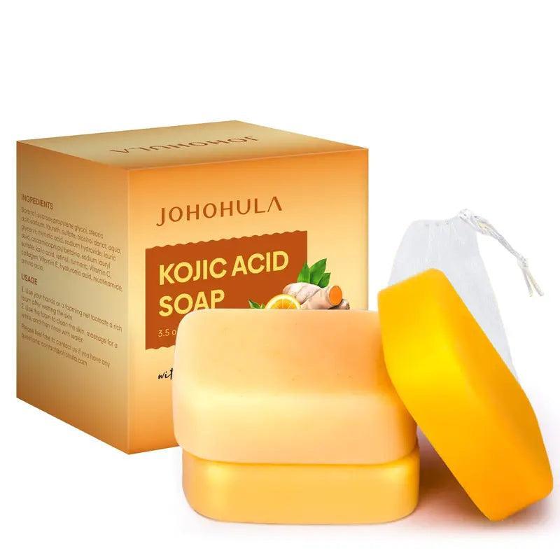 Johohula Turmeric Kojic Acid Soap, Dark Spot Corrector Soap Bars with Vitamin C, Retinol, Collagen, Turmeric - Smooth for Face and Body, Firm and Smooth Skin - 3 X 100G Bars - Evallys.com # #