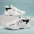 Breathable Sneakers] Chunky Breathable Mesh Sneakers | Men's White & Teal Casual Sneakers with EVA Sole,Design for All Season