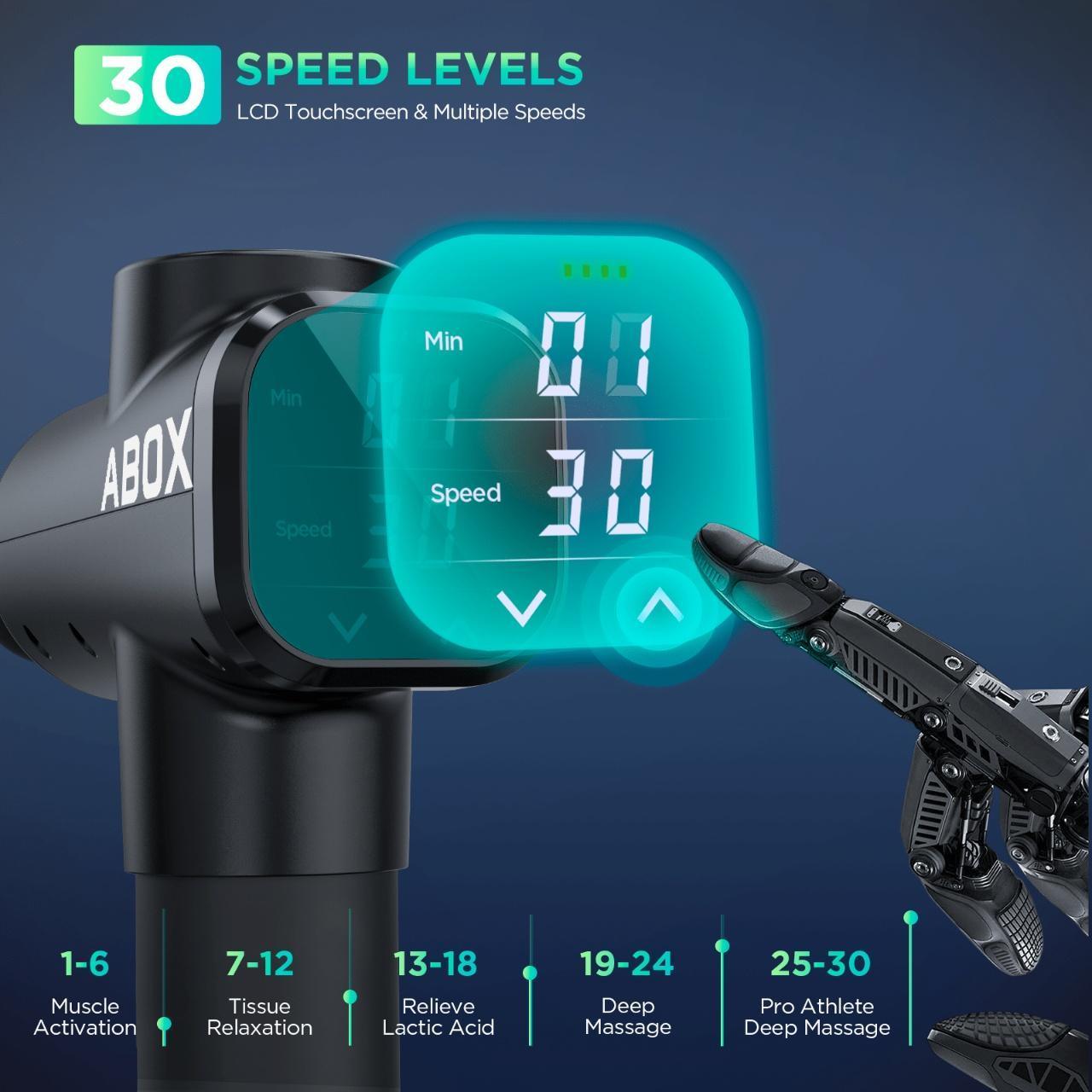 Massage Gun Deep Tissue Muscle Massage Gun For Athletes Handheld Electric Body Shoulder Neck Back Massager Gun For Pain Relief Portable Percussion Massage Gun With 6 Massage Heads  30 Speeds - Evallys.com # #