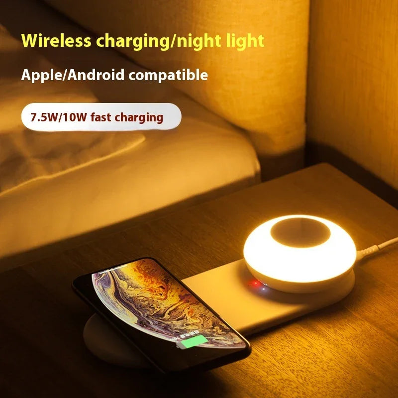 Wireless Phone Charger LED Desk Lamp Separated Magnetic Touch - Evallys.com