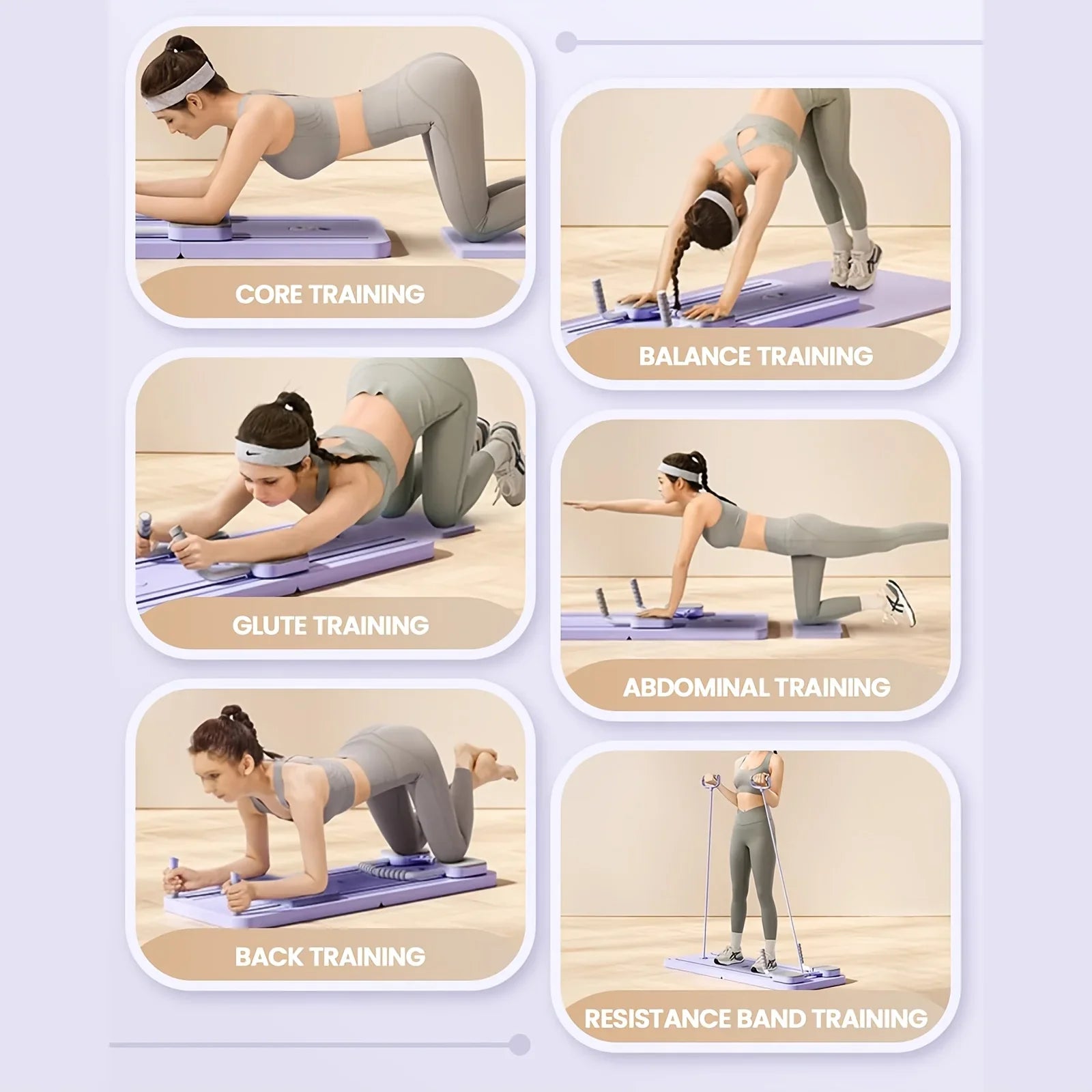 Adjustable Pilates Board – Home Workout Yoga & Core Trainer for Full Body - Evallys.com