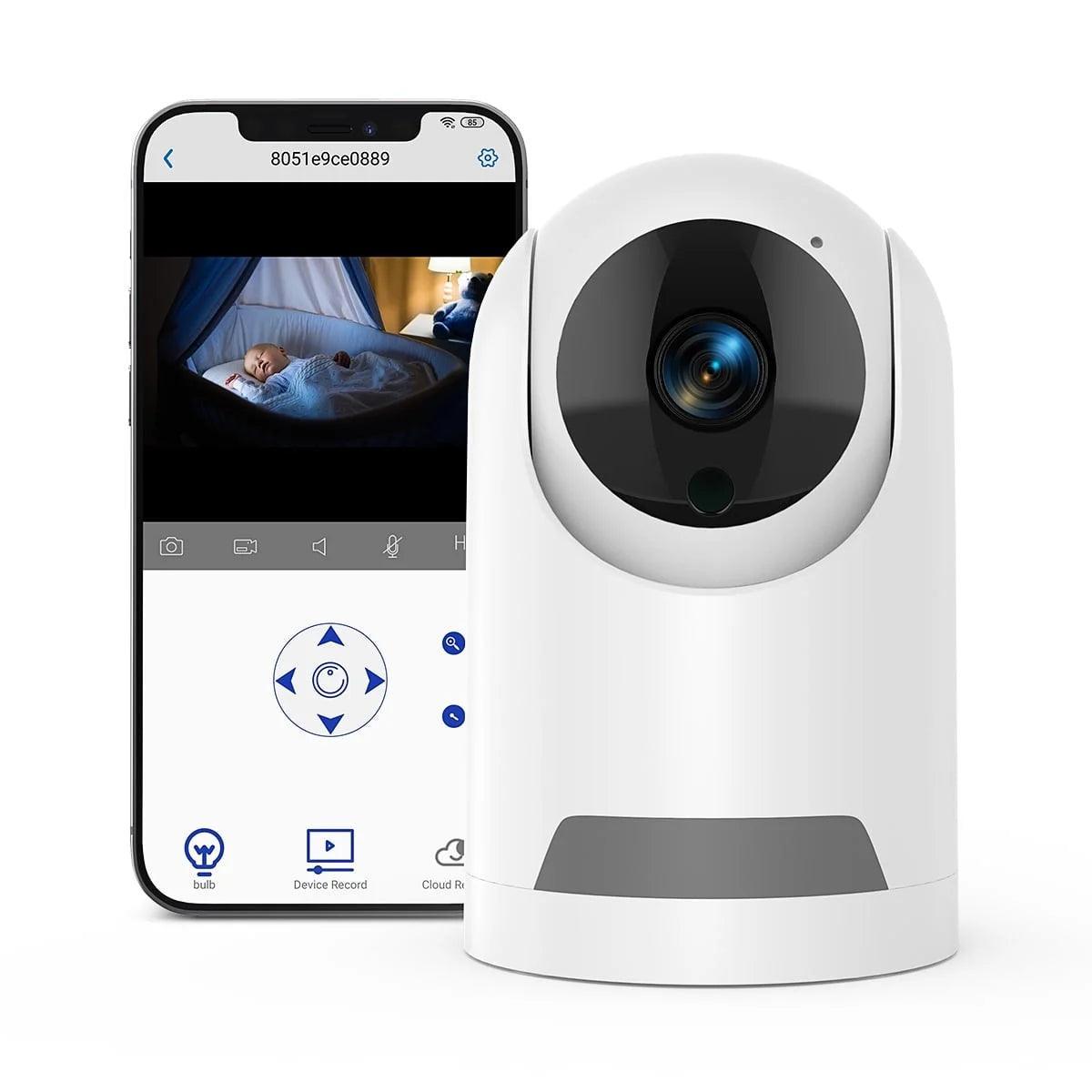 Baby Monitor -3K 5MP Video Baby Monitor with Camera and Audio - Baby Monitor Wifi Smartphone with Night Vision, Video Recording, App Control, Motion Detection/Tracking, 2-Way Audio - Evallys.com # #