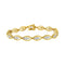 10K Yellow Gold Plated .925 Sterling Silver 1 cttw Prong Set Round-Cut Diamond Link Bracelet (J-K Color, I1-I2 Clarity) - 7.25" - Evallys.com # #