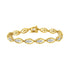 10K Yellow Gold Plated .925 Sterling Silver 1 cttw Prong Set Round-Cut Diamond Link Bracelet (J-K Color, I1-I2 Clarity) - 7.25" - Evallys.com # #