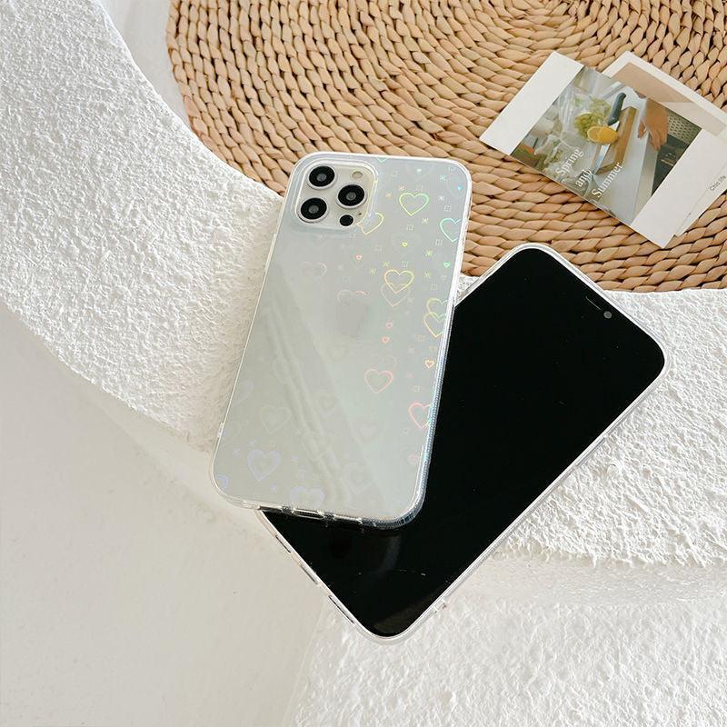 Laser Colorful Love For Double-sided Coated Silicone Phone Case - Evallys.com # #