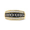 Men's 14K Yellow Gold Plated .925 Sterling Silver 1 1/2 Cttw White and Black Treated Diamond Cluster Ring (Black / I-J Color, I2-I3 Clarity) - Evallys.com # #