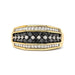 Men's 14K Yellow Gold Plated .925 Sterling Silver 1 1/2 Cttw White and Black Treated Diamond Cluster Ring (Black / I-J Color, I2-I3 Clarity) - Evallys.com # #