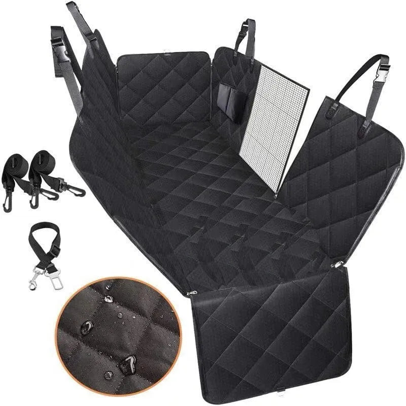 Dog Car Seat Cover View Mesh Pet Carrier Hammock Safety Protector Car Rear Back Seat Mat With Zipper And Pocket For Travel - Evallys.com