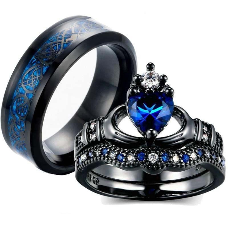 Crown love sapphire female ring - Evallys.com # #