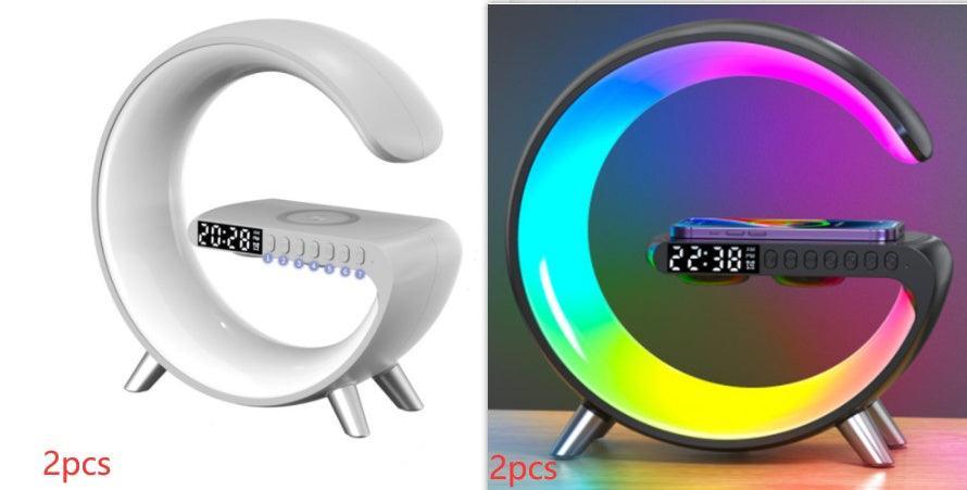 New Intelligent G Shaped LED Lamp Bluetooth Speake Wireless Charger Atmosphere For Bedroom Home Decor - Evallys.com # #