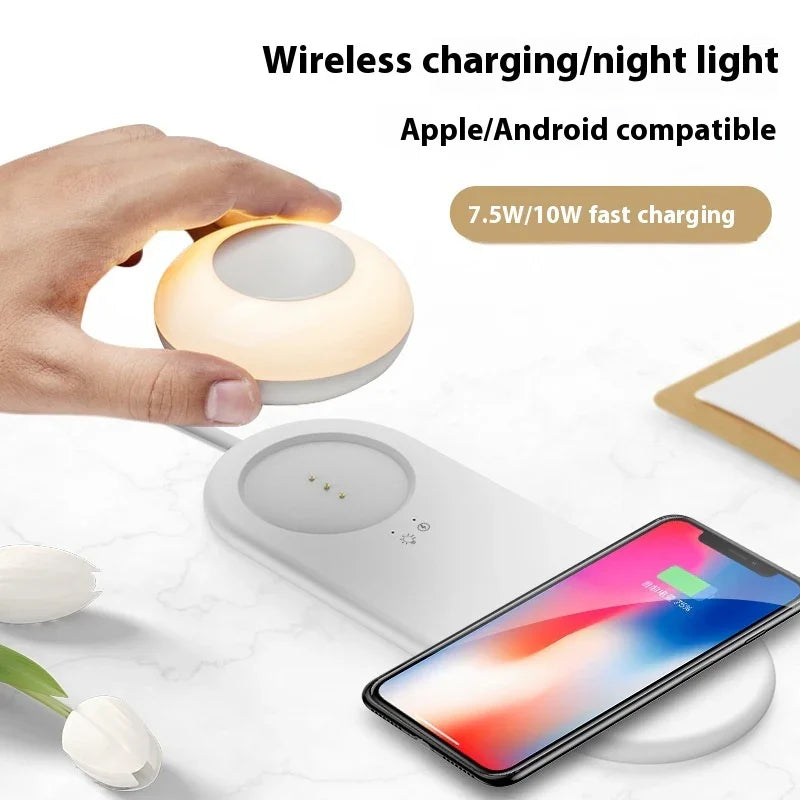 Wireless Phone Charger LED Desk Lamp Separated Magnetic Touch - Evallys.com