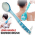 Back Body Shower BrushLong Handle Exfoliating Skin Spa Bath Soft Scrubber Clean - Evallys.com # #