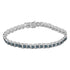 .925 Sterling Silver 2 cttw Treated Blue Diamond Fan-Shaped Nested Link 7" Tennis Bracelet (Blue Color, I3 Clarity) - Size 7" - Evallys.com # #