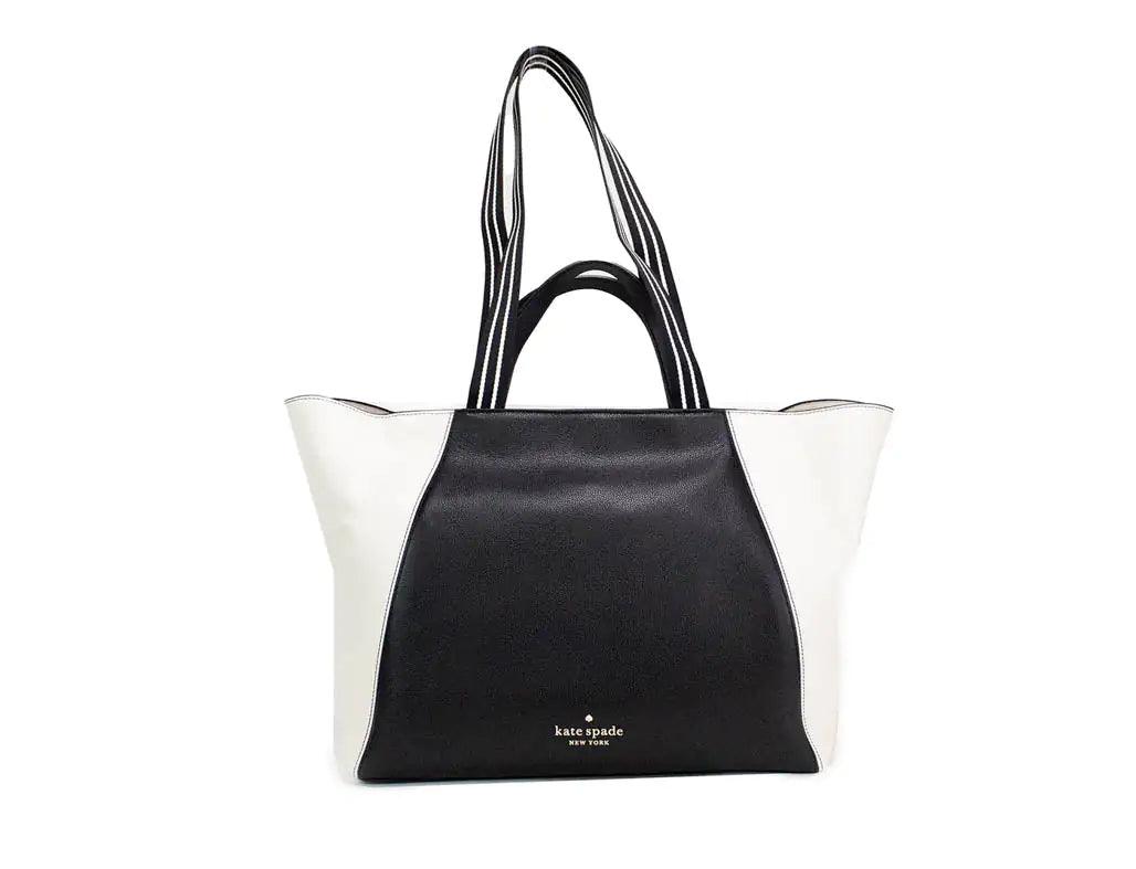 Kate Spade Rosie Large Black Colorblock Leather Slouchy Tote - Evallys.com # #