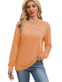 WIHOLL Womens Long Sleeve Shirts Loose Fits Fall Outfits Basic Casual Tunic Tops Crewneck Clothes Orange Large - Evallys.com # #