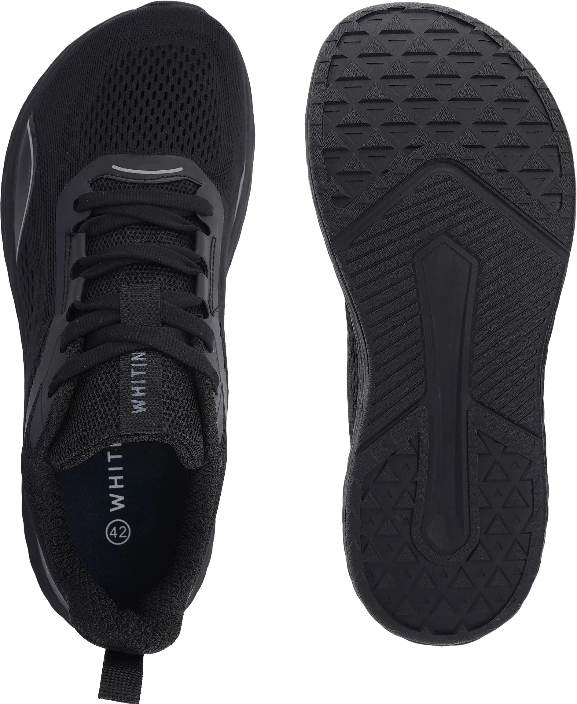 WHITIN Men's Zero Drop Running Shoes + Wide Toe Box 8.5 Wide Black - Evallys.com # #