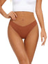 Seamless Thongs for Women No Show Thong V-waisted Stretch Breathable Sexy Panties Underwear 6 Pack X-Small E-6 Pack-black - Evallys.com # #