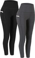 Fengbay 2 Pack High Waist Yoga Pants, Pocket Yoga Pants Tummy Control Workout Running 4 Way Stretch Yoga Leggings - Evallys.com # #