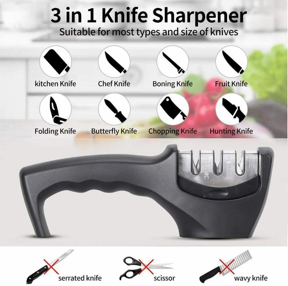 KNIFE SHARPENER Ceramic Tungsten Kitchen Knives Blade Sharpening System Tool USA - Evallys.com # #