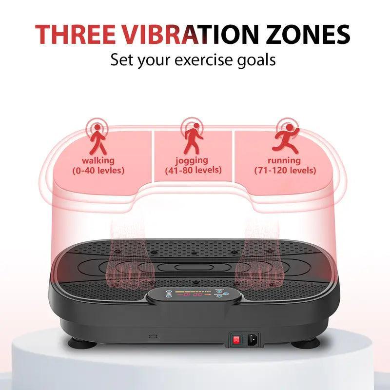 FEIERDUN Vibration Exercise Machine, Power Waver Vibration Plate Platform for Lymphatic Drainage Whole Body ,With 2 Resistance Bands,120 Levels - Evallys.com # #