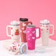 40 Oz Tumbler With Handle Straw Insulated, Stainless Steel Spill Proof Vacuum Coffee Cup Tumbler With Lid Tapered Mug Gifts For Valentine Lover Suitable For Car Gym Office Travel - Evallys.com