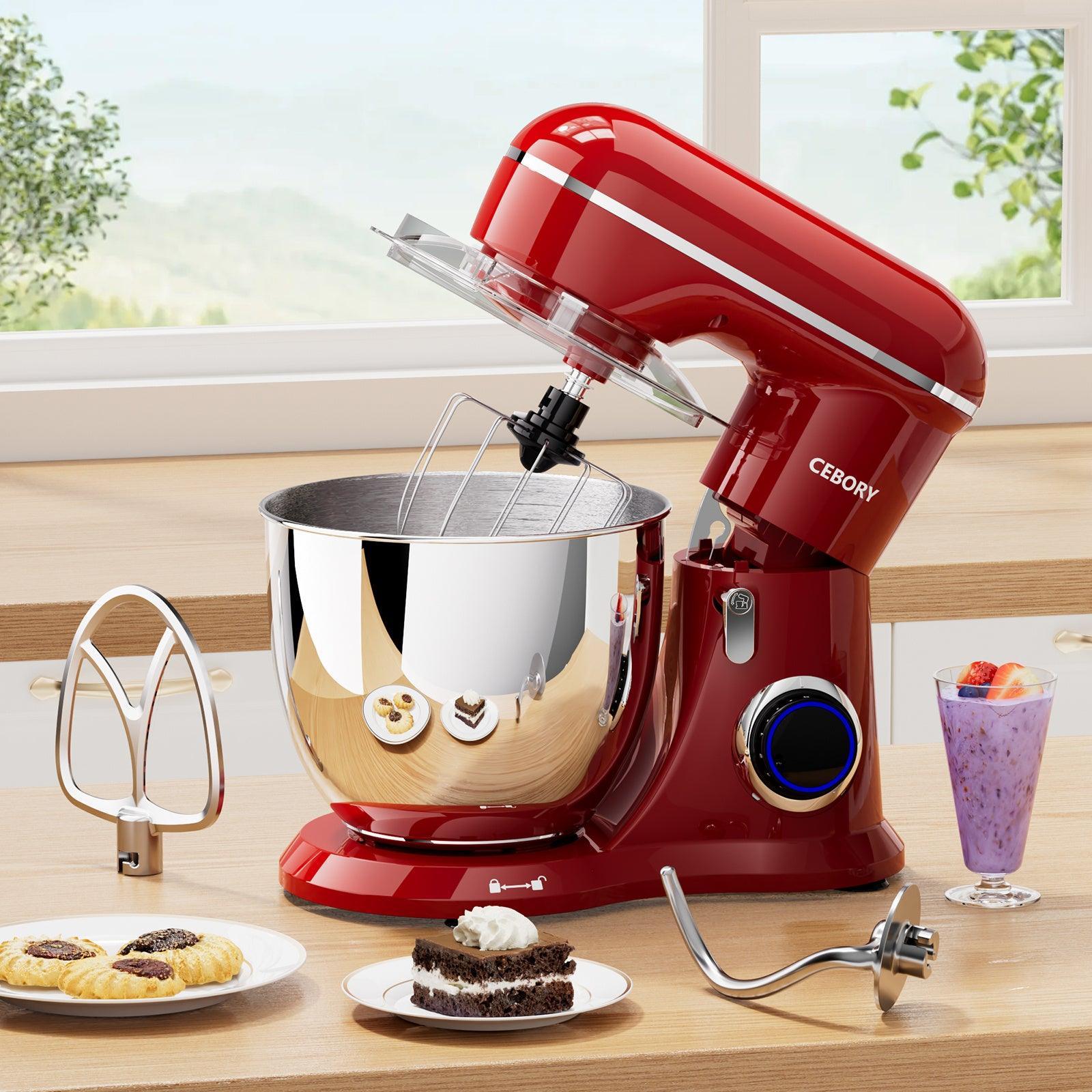 3-IN-1 Electric Stand Mixer, 660W 10-Speed With Pulse Button, Attachments Include 6.5QT Bowl, Dough Hook, Beater, Whisk For Most Home Cooks, Empire Red - Evallys.com # #