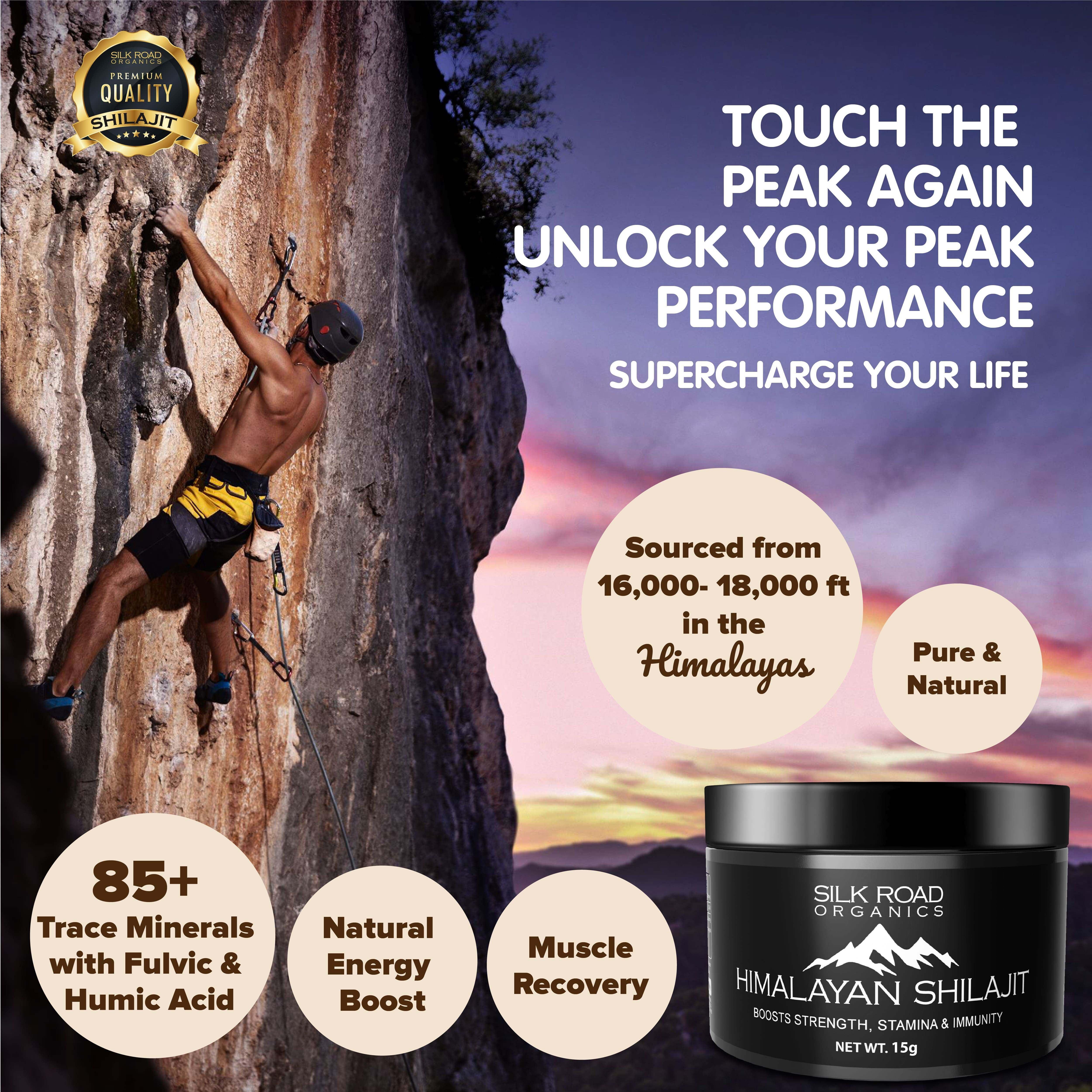 Silk Road Organics Pure Himalayan Shilajit Semi-Liquid 15G - Evallys.com # #