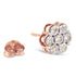 10K Rose Gold Diamond Floral Stud Earrings (1 cttw, J-K Color, I1-I2 Clarity) - Evallys.com # #