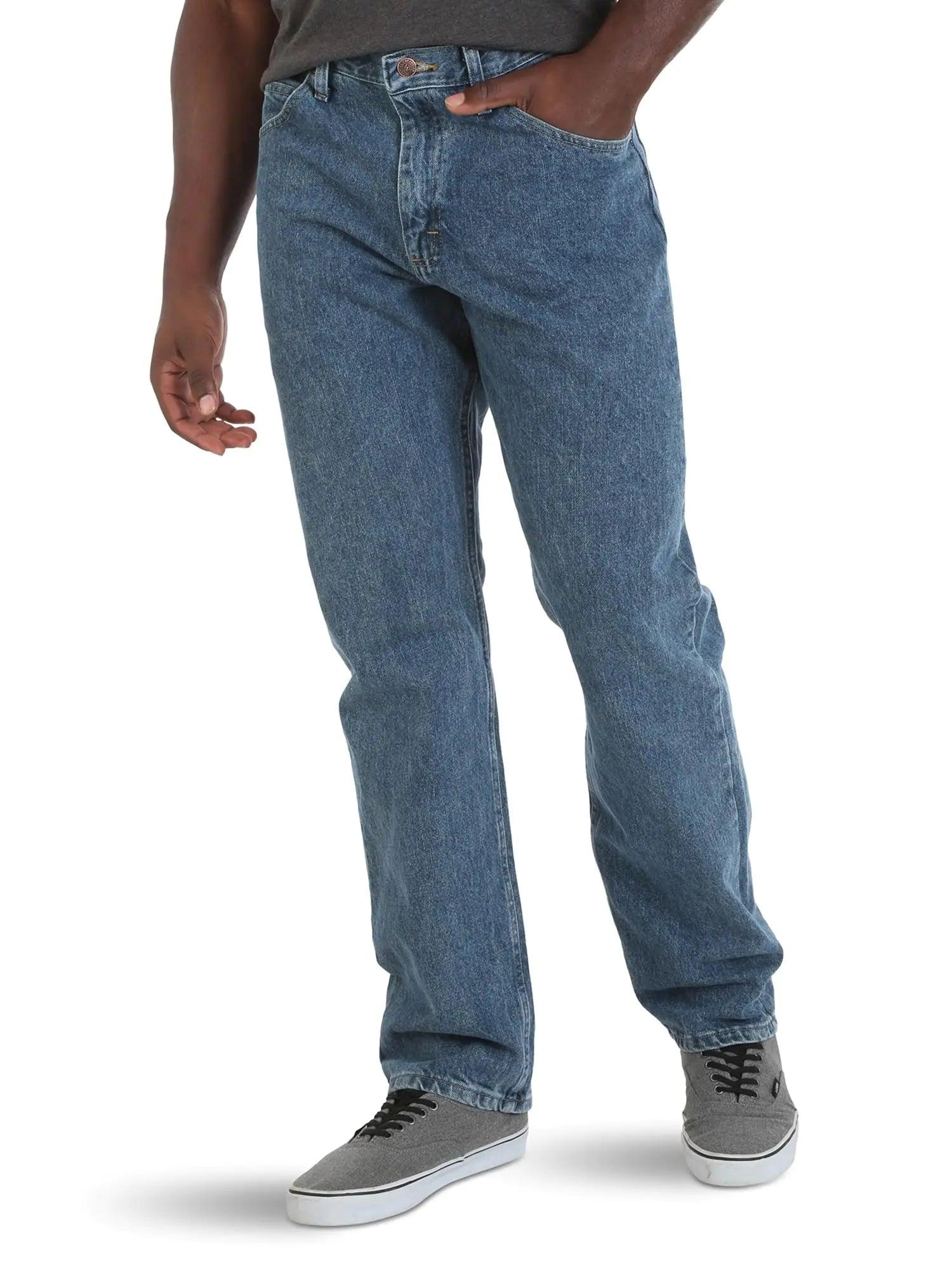 Wrangler Authentics Men's Classic 5-Pocket Relaxed Fit Cotton Jean 32W x 34L Vintage Stonewash - Evallys.com # #