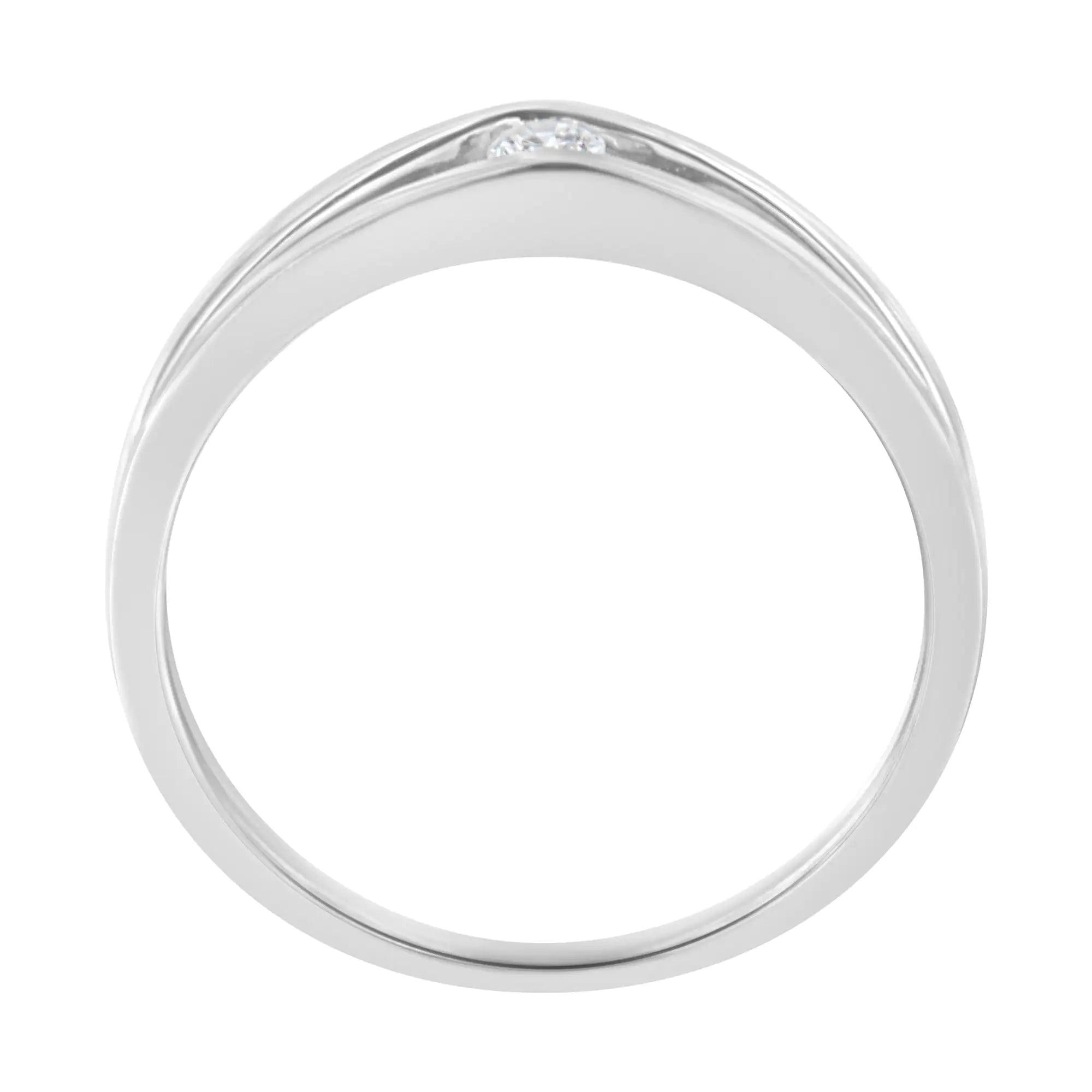 10K White Gold Diamond Promise Ring (1/10 Cttw, H-I Color, I1-I2 Clarity) - Evallys.com # #