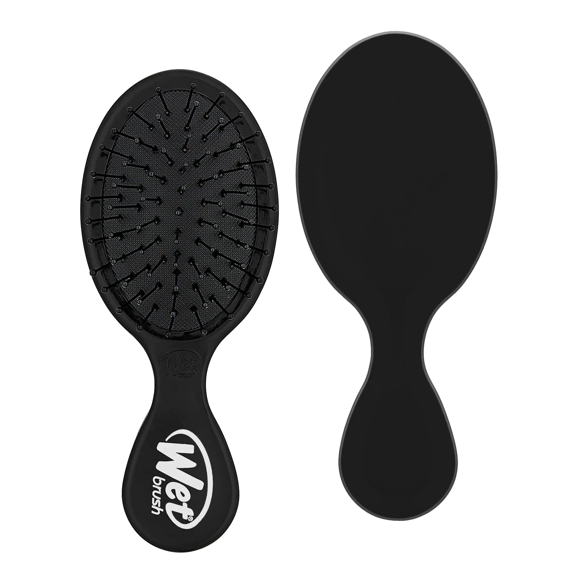 Wet Brush Detangling Brush, Mini Detangler Brush (Black) - Wet & Dry Tangle-Free Hair Brush for Women & Men - No Tangle Soft & Flexible Bristles for Straight, Curly, & Thick Hair Black 1 Count (Pack of 1) - Evallys.com # #