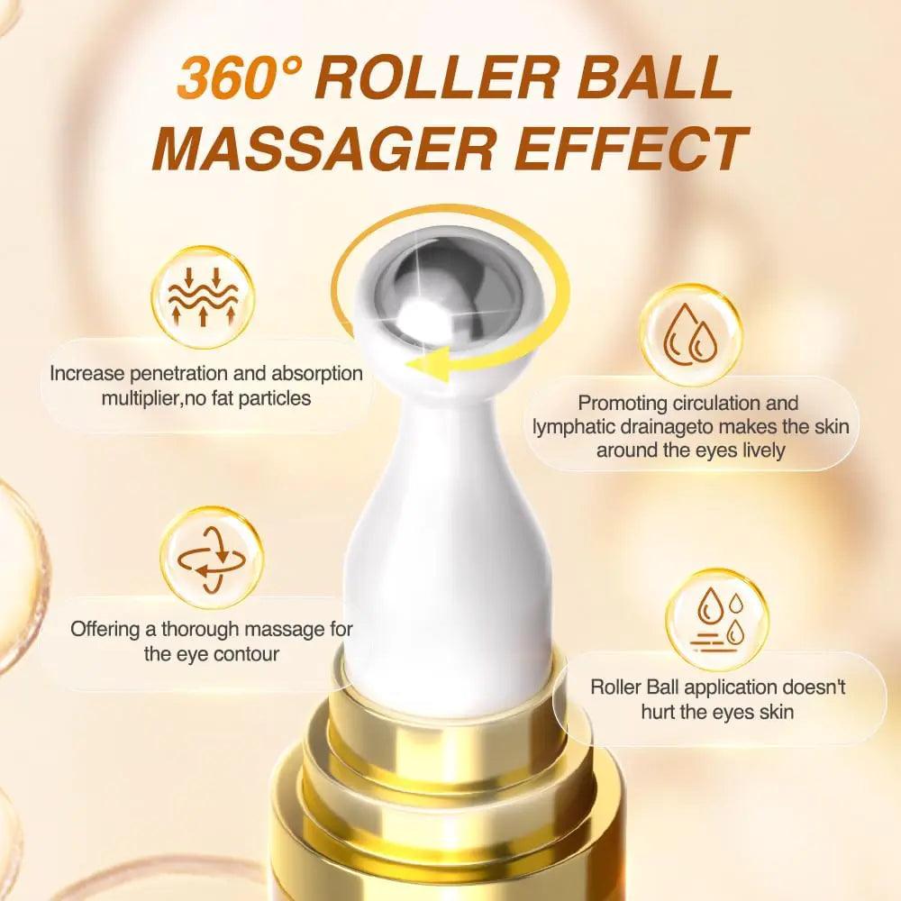 5% Caffeine Eye Serum Anti Aging, Eye Cream Reduce Dark Circles, Puffiness, Fine Lines, Wrinkles, Hyaluronic Acid Niacinamide Eye Moisturizer with 360° Massage Ball, Eye Balm for Men& Women - Evallys.com # #